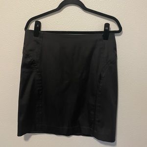 Forever 21 black satin pencil skirt